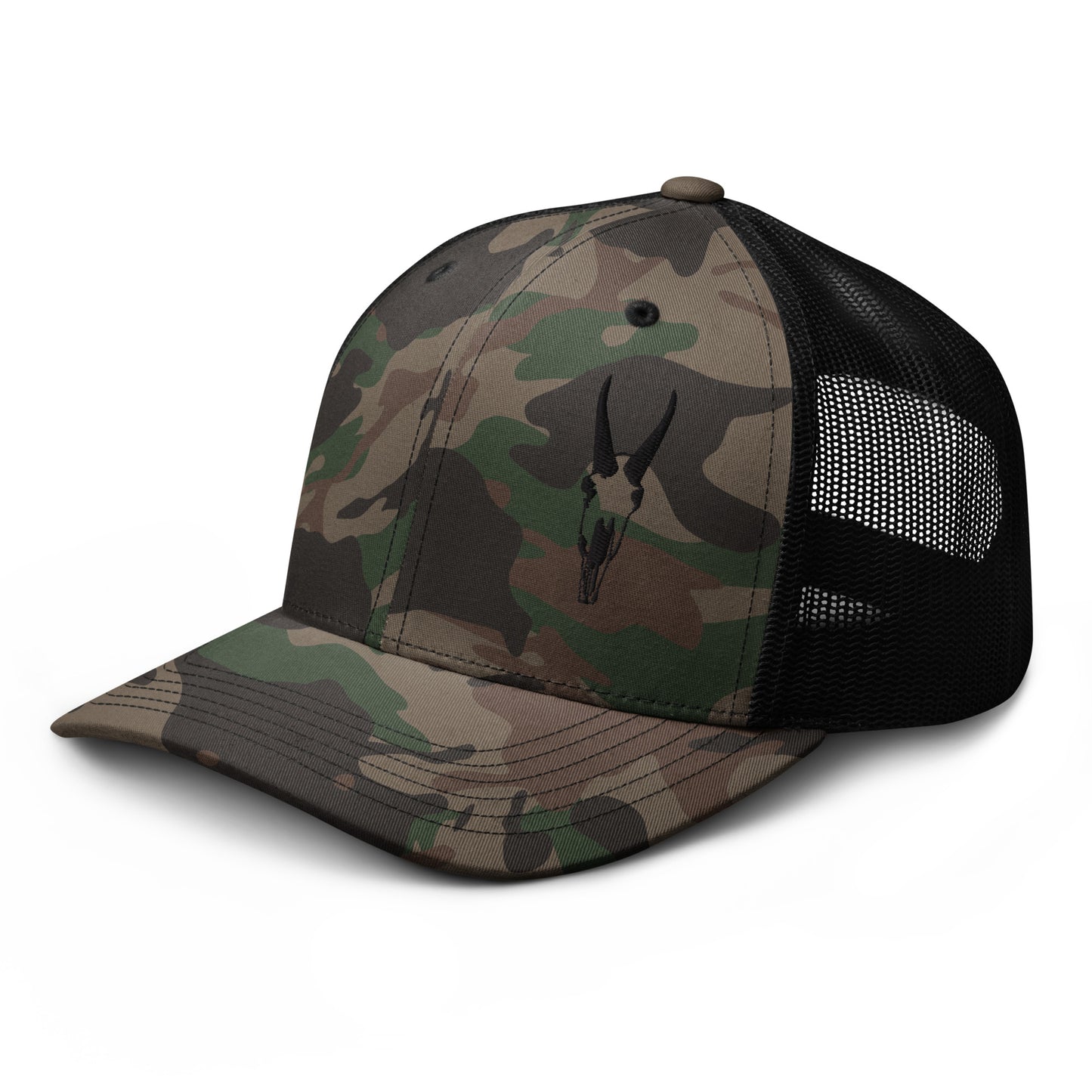 Goat Skull Camouflage trucker hat