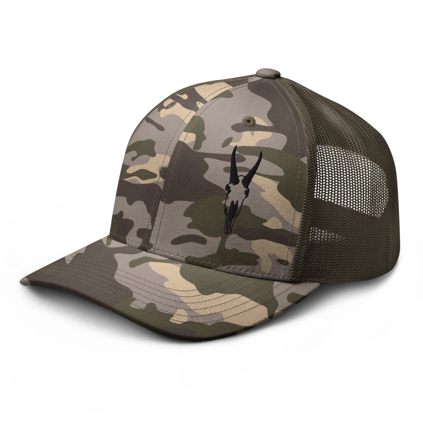 Goat Skull Camouflage trucker hat